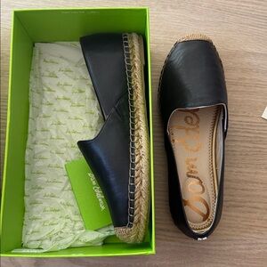 Sam Edelman Black Leather Espadrilles